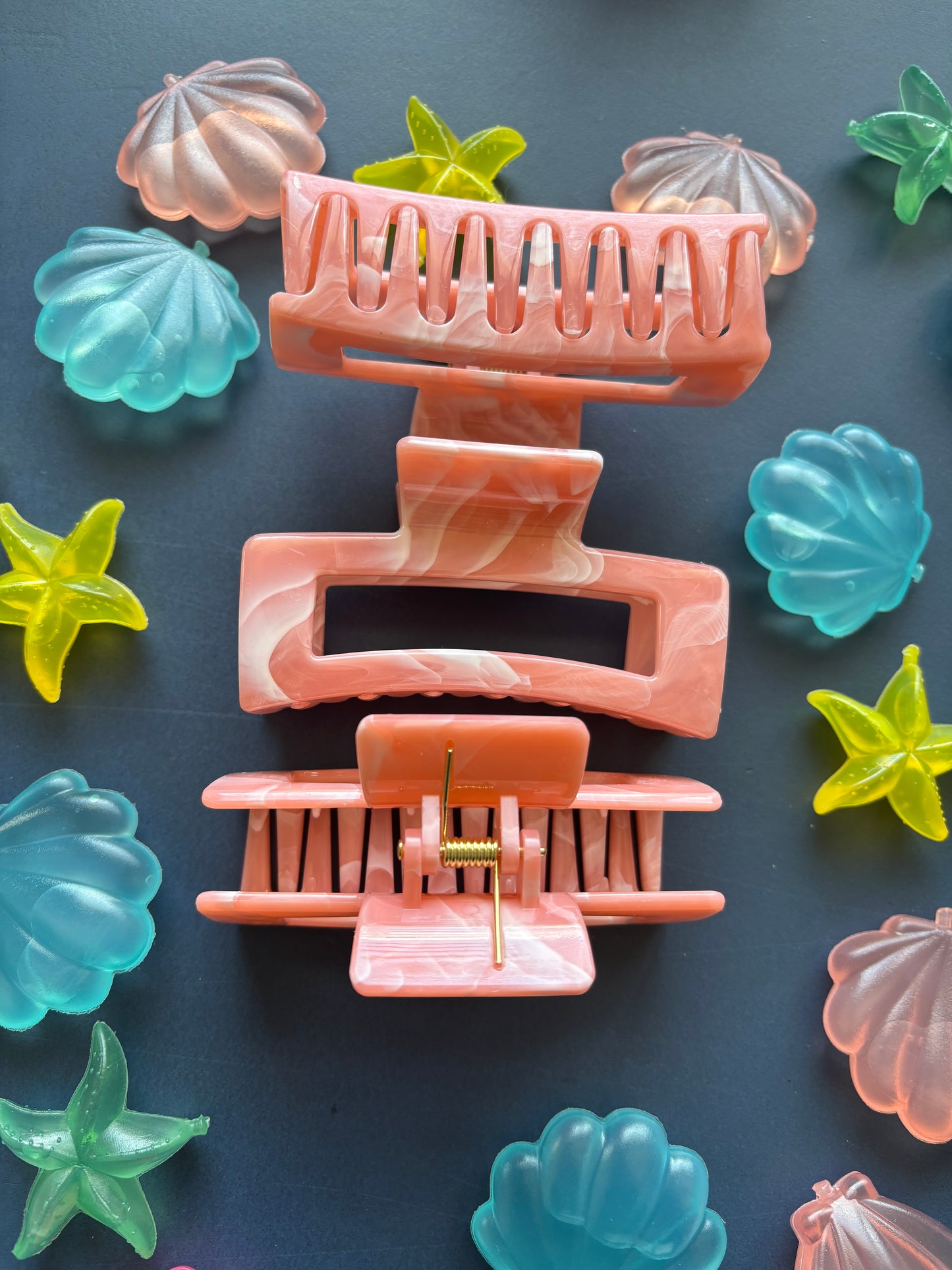 Marble Claws – Haarspangen in Pastelloptik