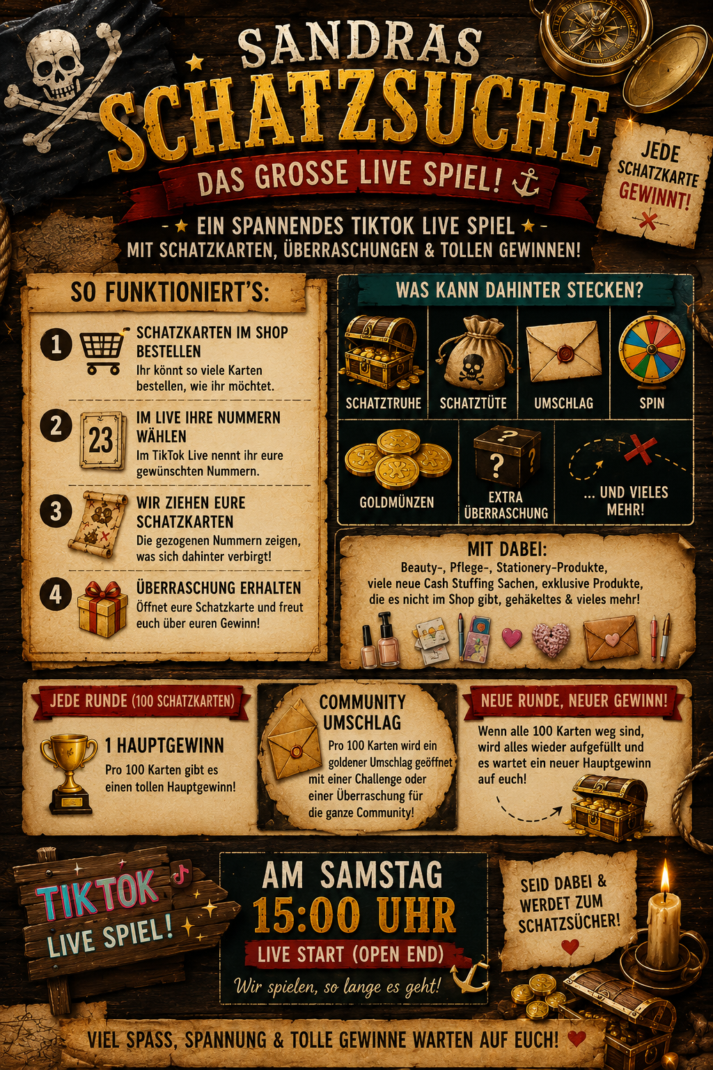 🏴☠️ Schatzkarte – Sandras Schatzsuche - Live Event 18.7