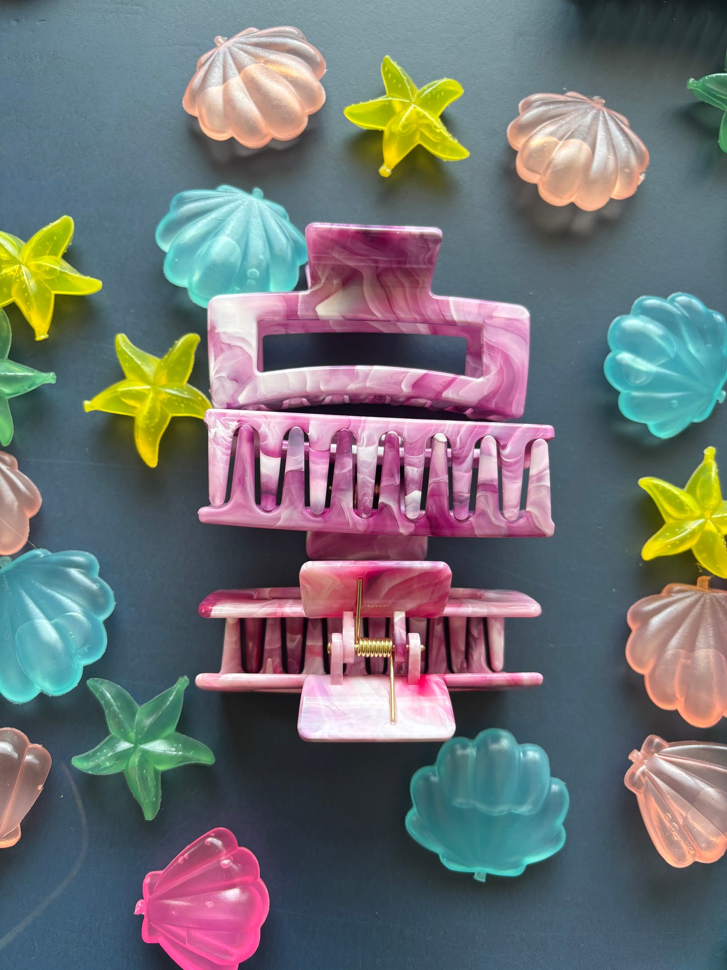 Marble Claws – Haarspangen in Pastelloptik