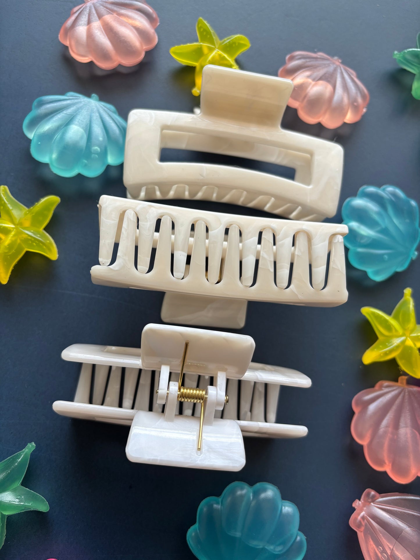 Marble Claws – Haarspangen in Pastelloptik