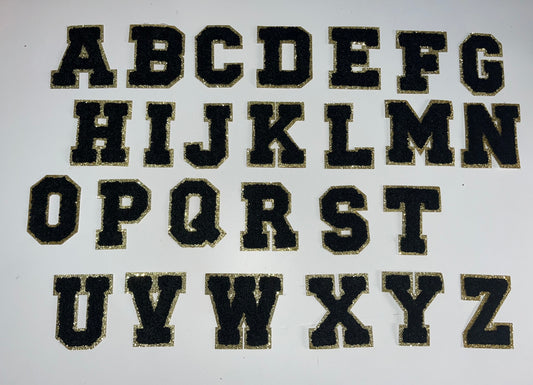 Buchstaben Patches- Schwarz