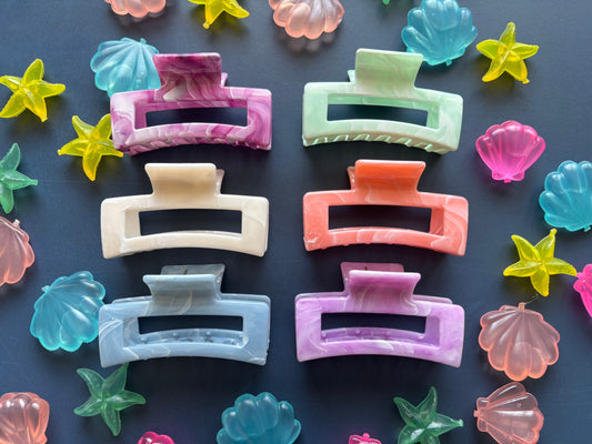 Marble Claws – Haarspangen in Pastelloptik