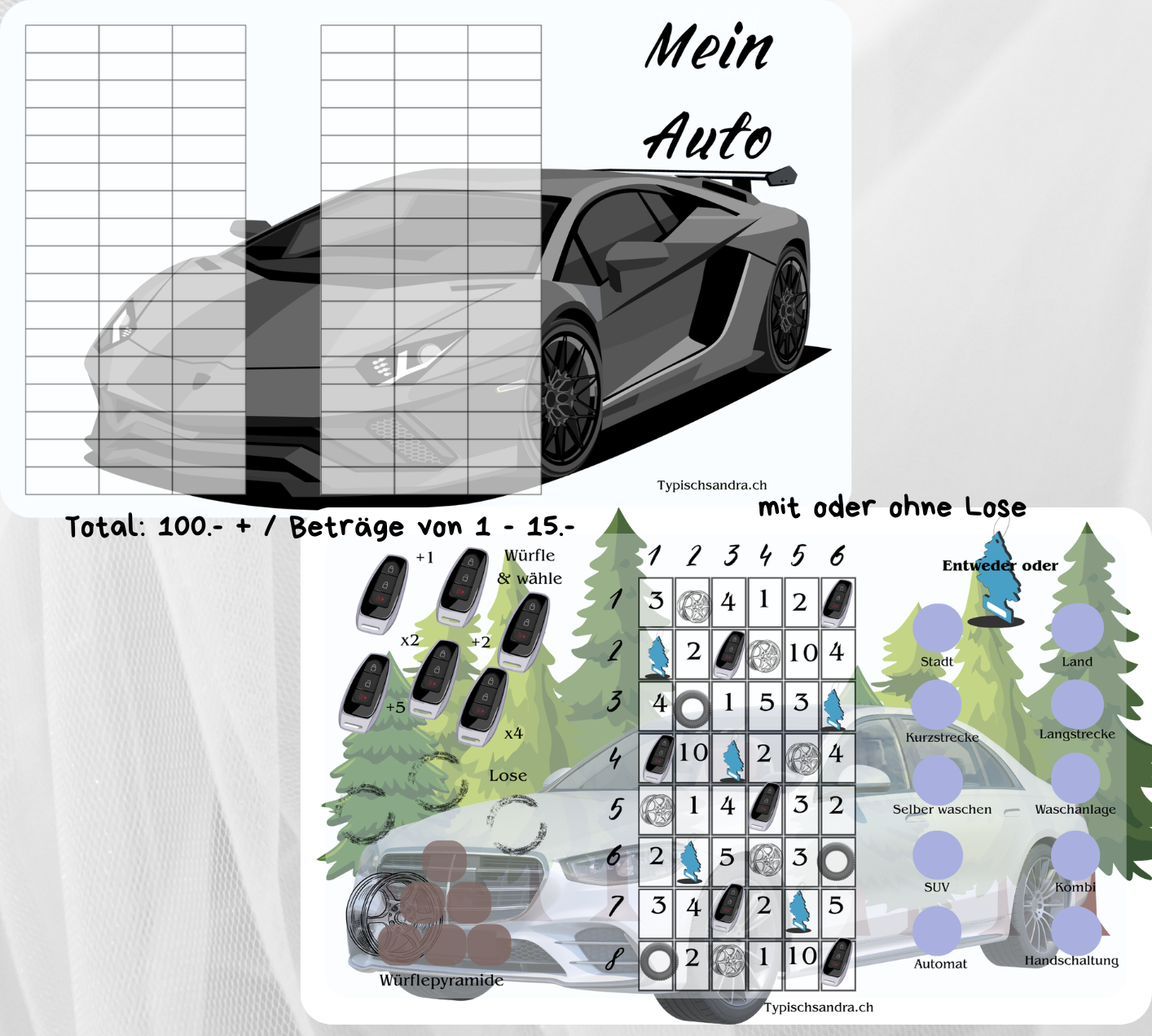 Mein Auto - 3er Klappkarte