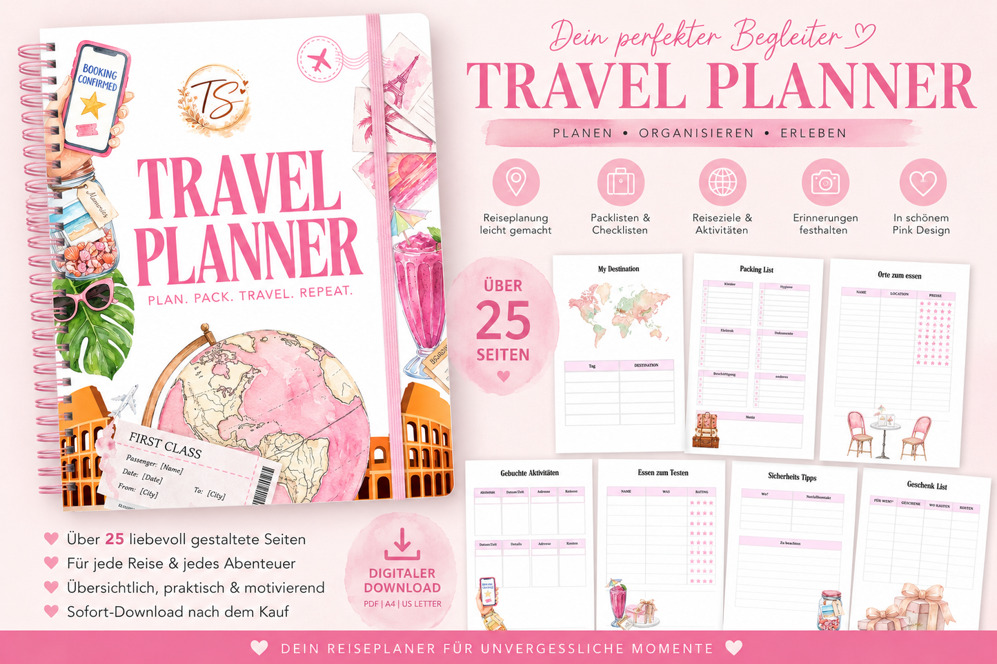 Travel Planner - Pink Digital