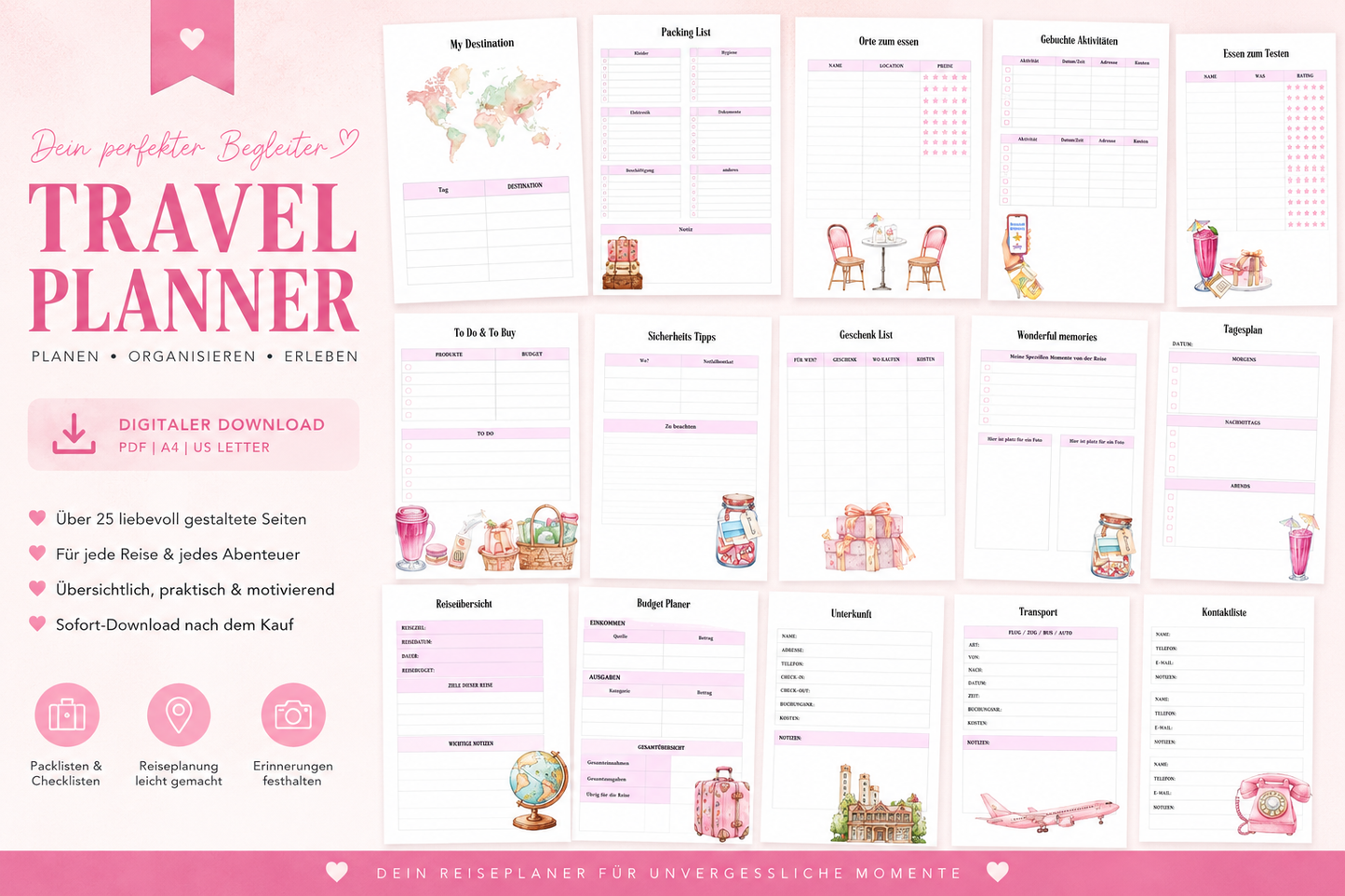 Travel Planner - Pink Digital