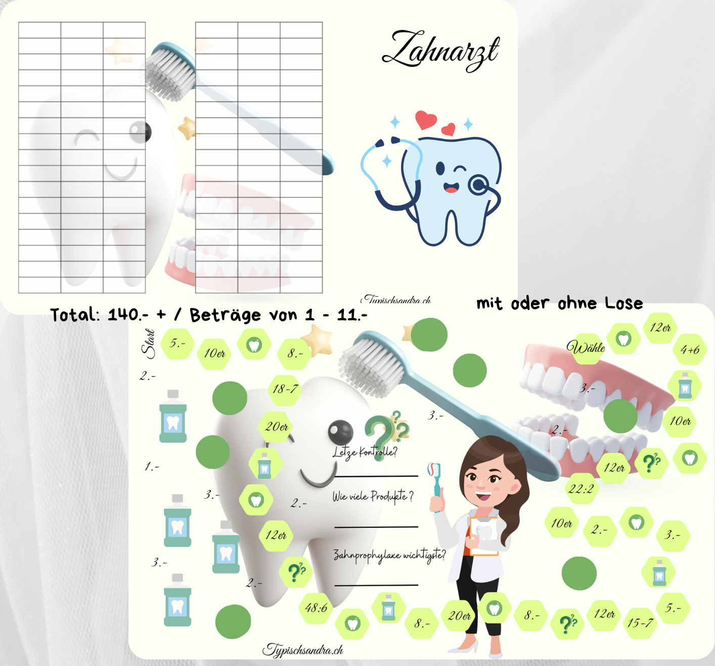 Zahnarzt - 3er Klappkarte